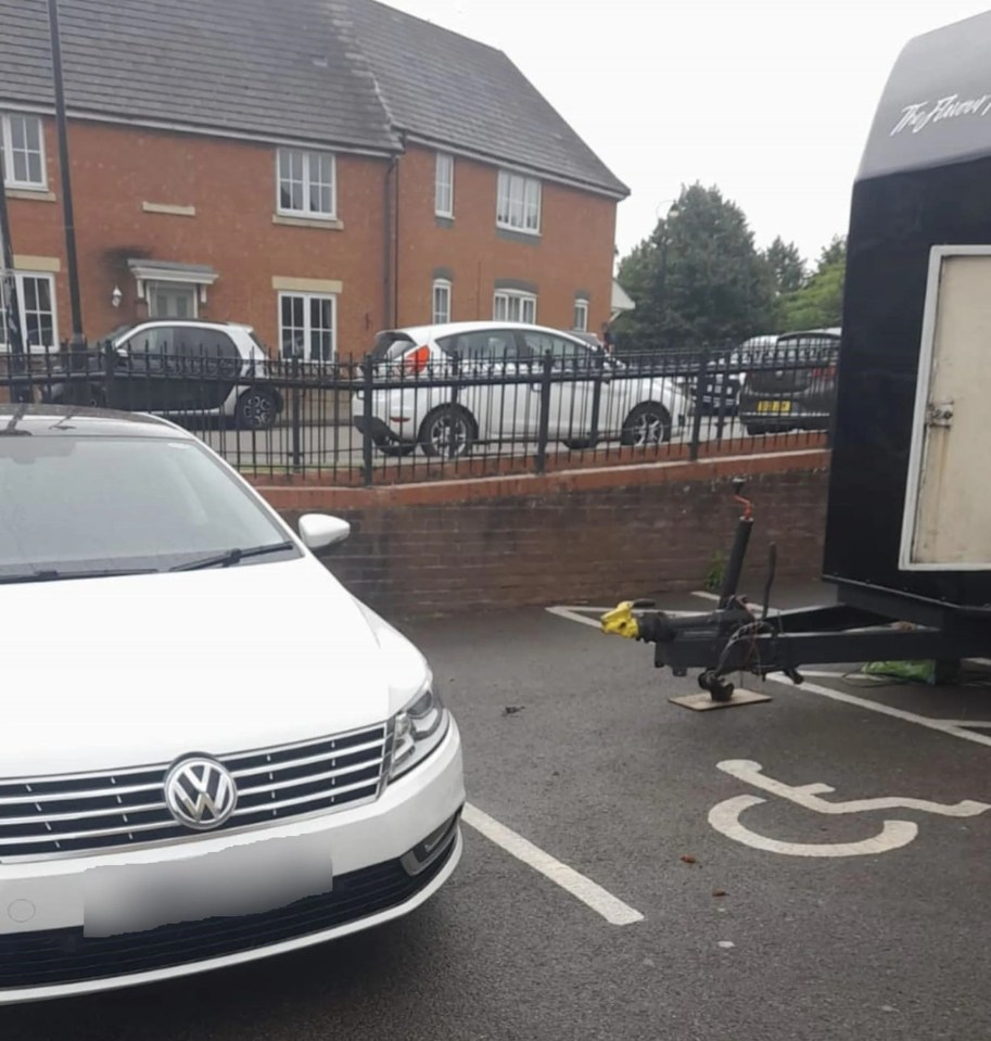 Social media users were quick to point out The Flavour Trailer was parked across two disabled bays