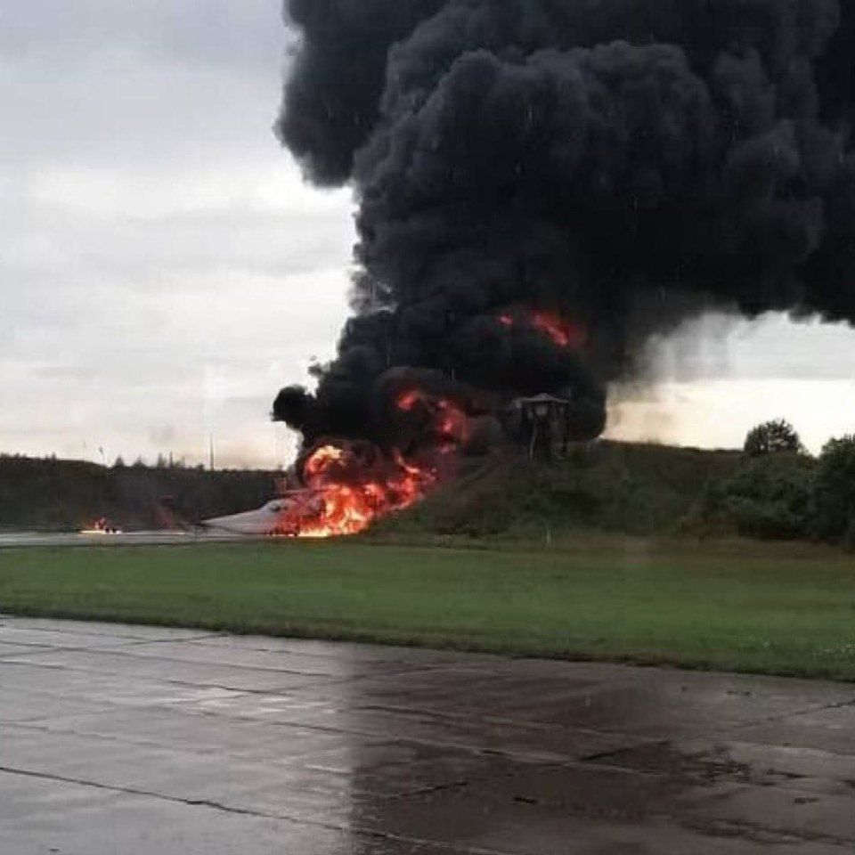 Another view of the inferno that shows the rear of the bomber completely engulfed