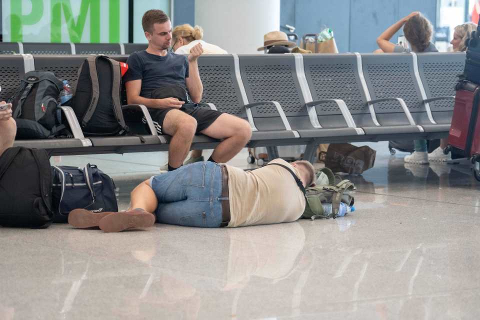 Others at Palma Airport slept on the floor overnight