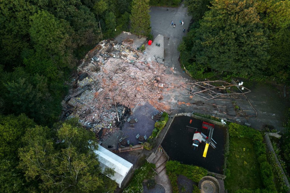 The historic pub is now just a pile of rubble and bricks