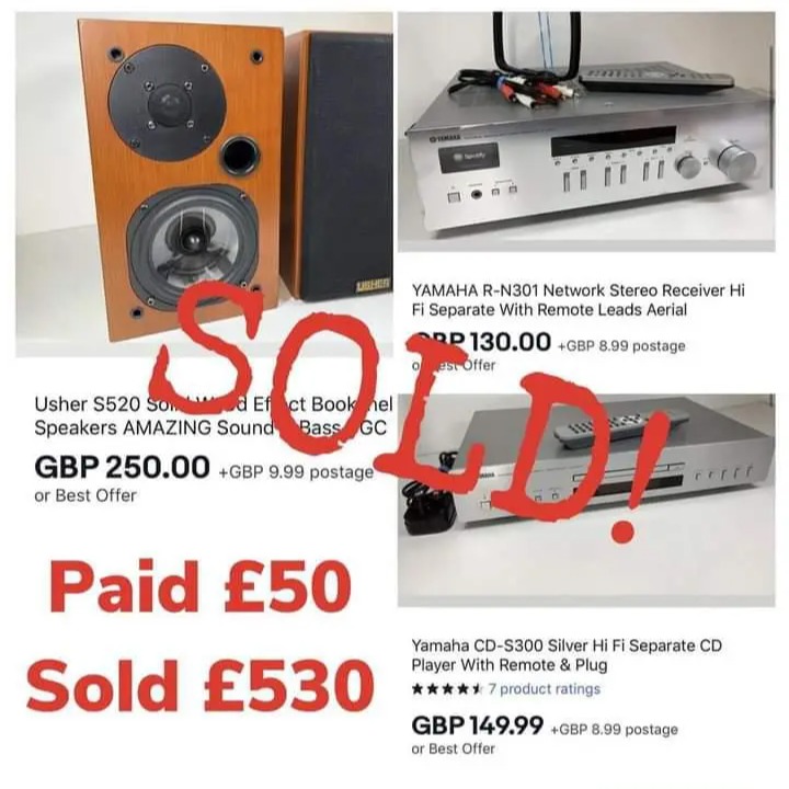 Chris sold a hi-fi system for more than 10 times the amount he paid for it