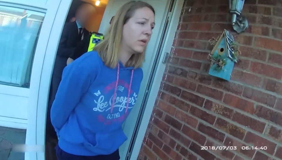 Police footage captured Letby's arrest at her home in Chester in 2018