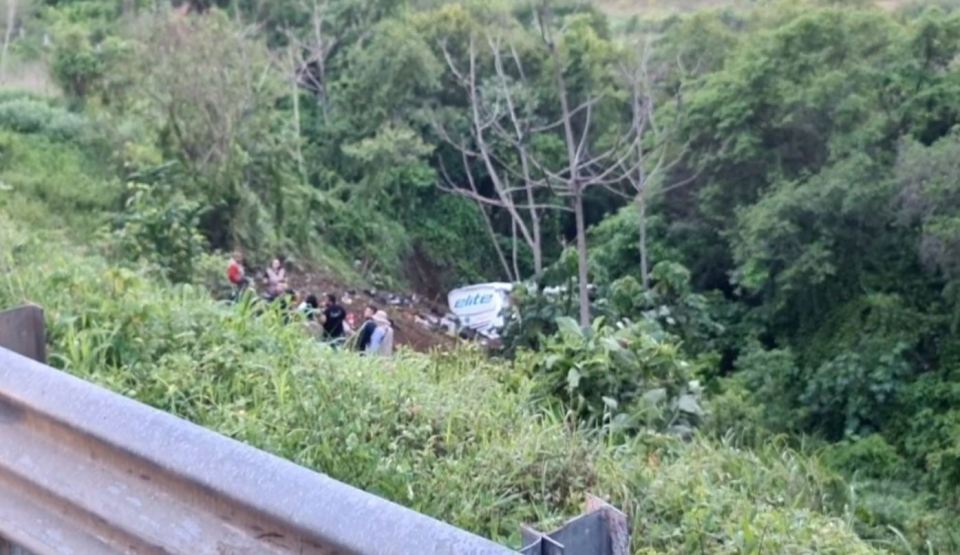 At least 18 people including children have died after a bus plunged 100ft into a ravine