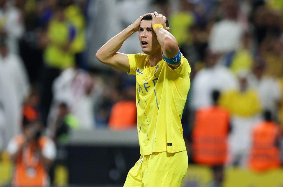 Ronaldo scored twice but looked distraught at his injury