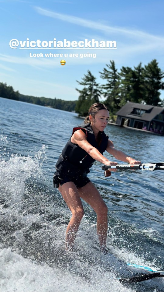 Posh Spice looked in control while water skiing