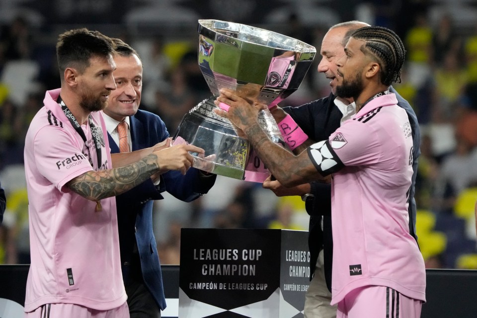 Lionel Messi shared the trophy lifting responsibility with DeAndre Yedlin