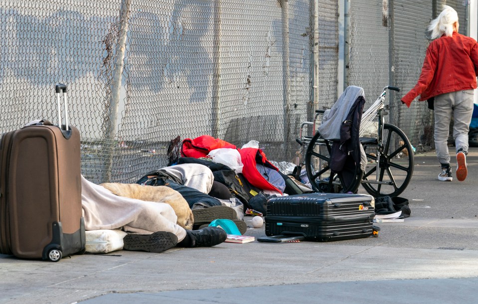 A glut of synthetic opioids similar to fentanyl could flood Britain’s streets, pictured opioid users sleeping rough on the streets of San Francisco