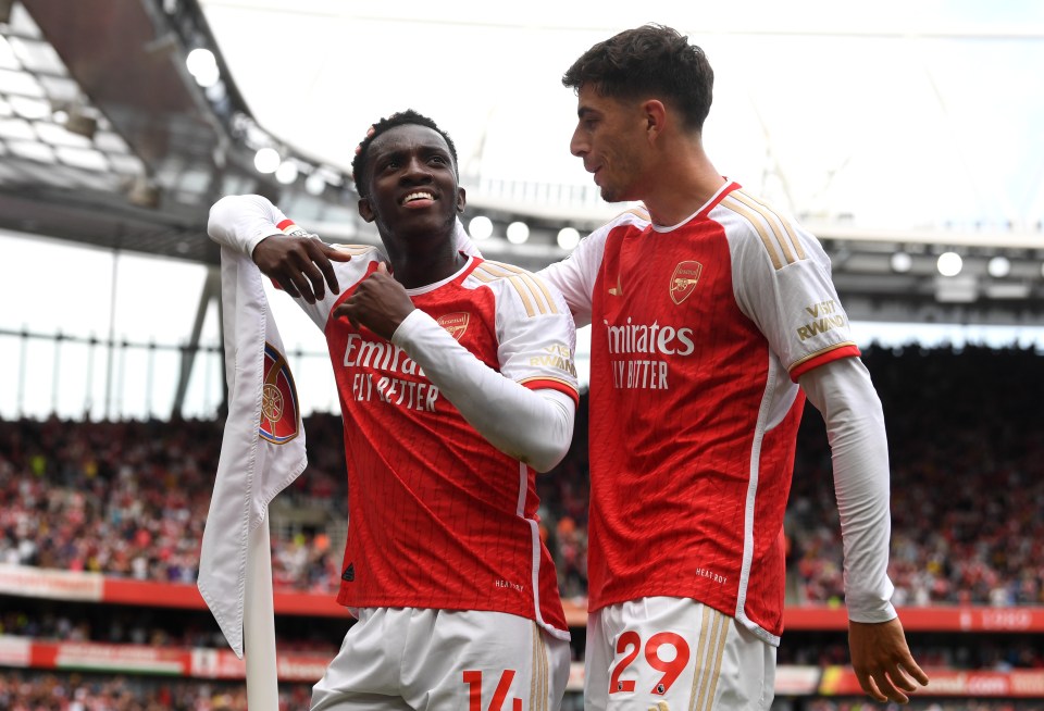 Eddie Nketiah scored Arsenal's first goal of the 23/24 Premier League campaign.