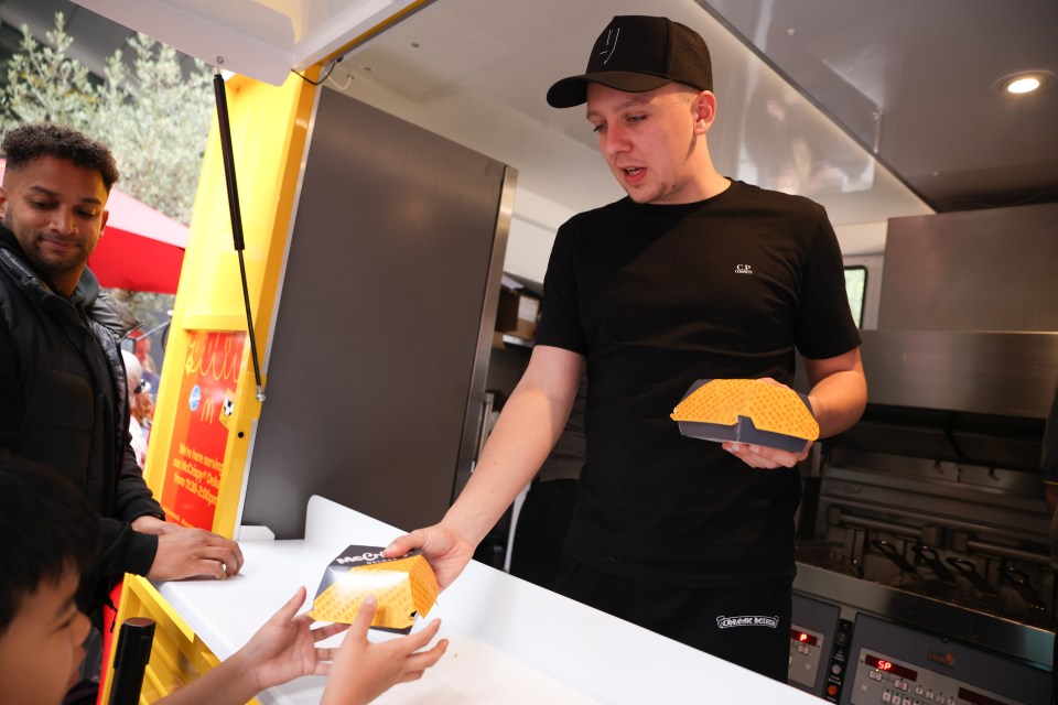 Rapper Aitch handed out fast food treats to promote McDonald’s new McCrispy sandwich