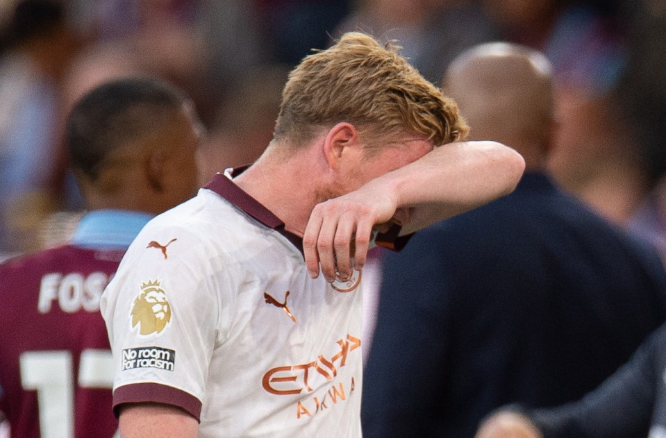 De Bruyne, 32, was devastated at Turf Moor