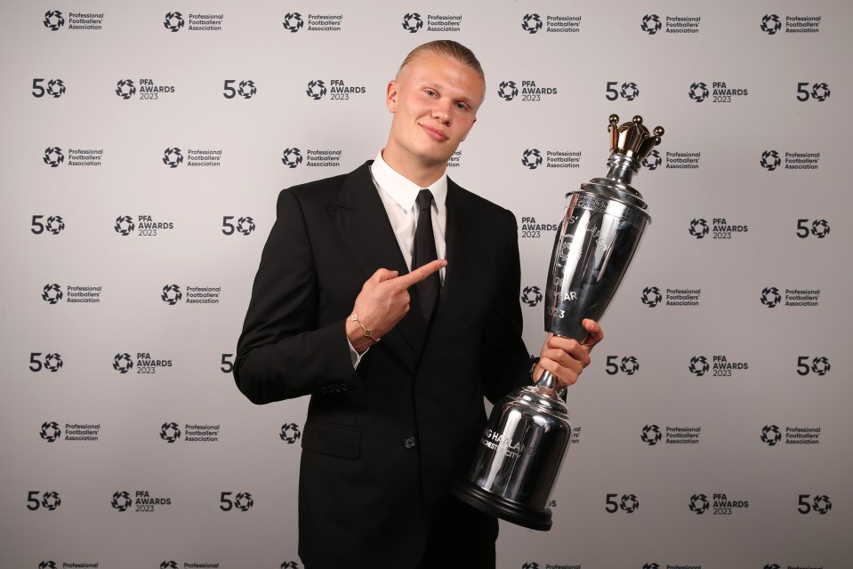 Erling Haaland was crowned PFA Player of the Year tonight