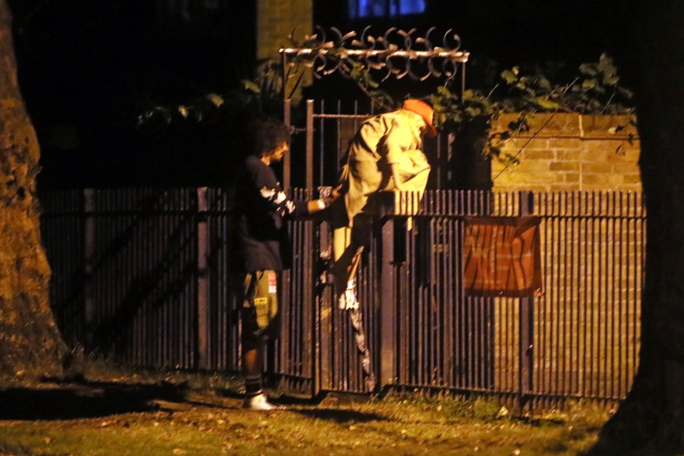 The pair were later forced to jump over a fence after seeing Jungle's performance at All Points East festival