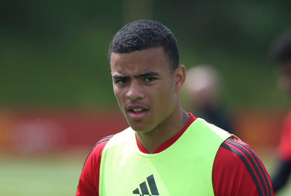 Greenwood pictured during a United training session in June 2020