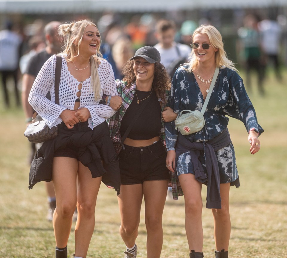 Revellers at Leeds Festival today