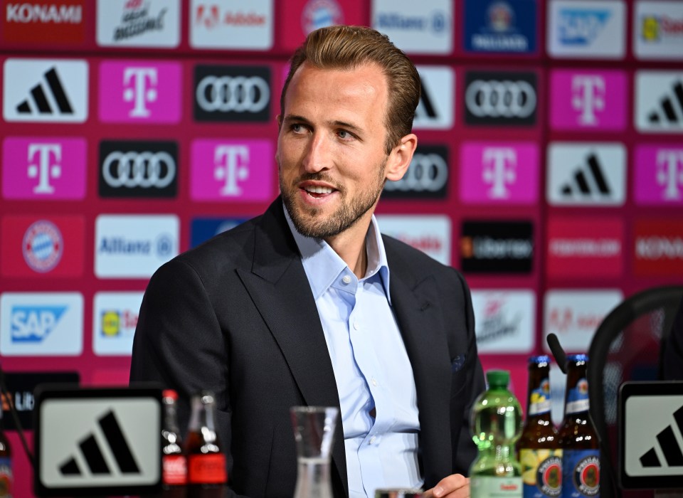 Harry Kane has been unveiled to the press in Germany