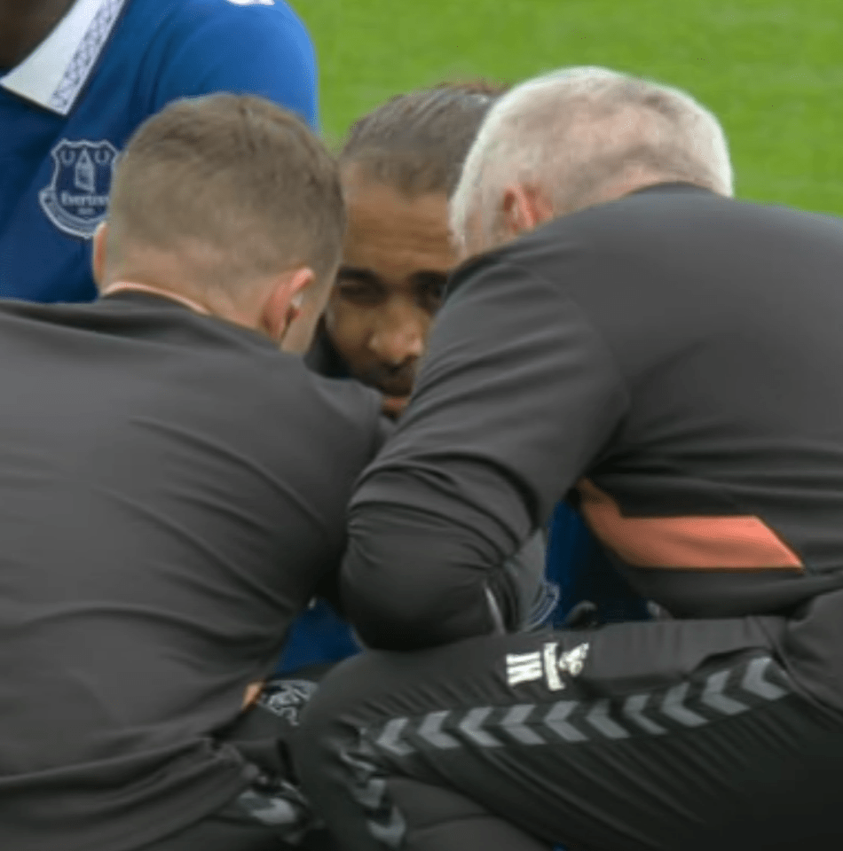 The striker had a huge lump on his cheek after the incident