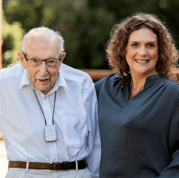 Hannah with her late father