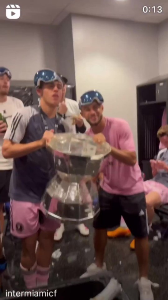 There were wild scenes inside Inter Miami's dressing-room after last night's triumph