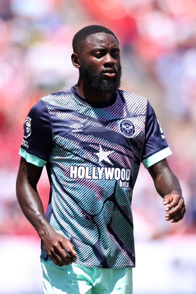 A kaleidoscope of navy, sky blue and pink make up Brentford’s outlandish away shirt which may indeed look better in a Hollywood sci-fi movie