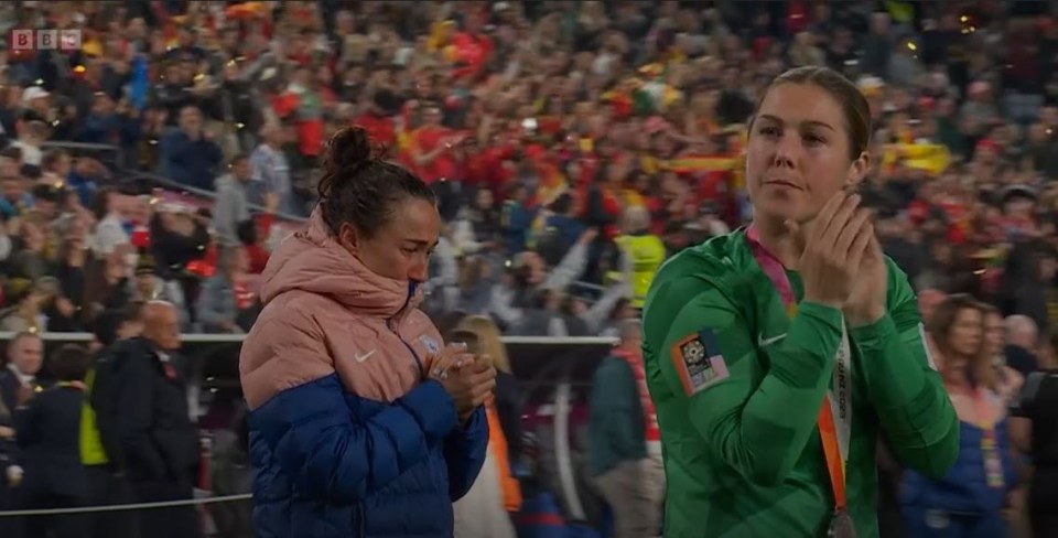 Lucy Bronze was seen crying after the Women’s World Cup final