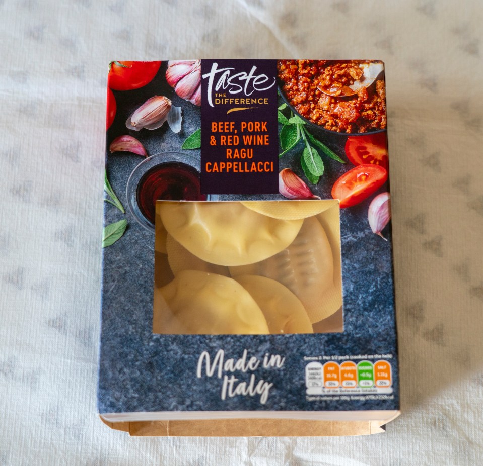 Sainsbury’s, £3.35. Per serving (half pack) – 340 kcal (17%), 15.7g fat (22%)