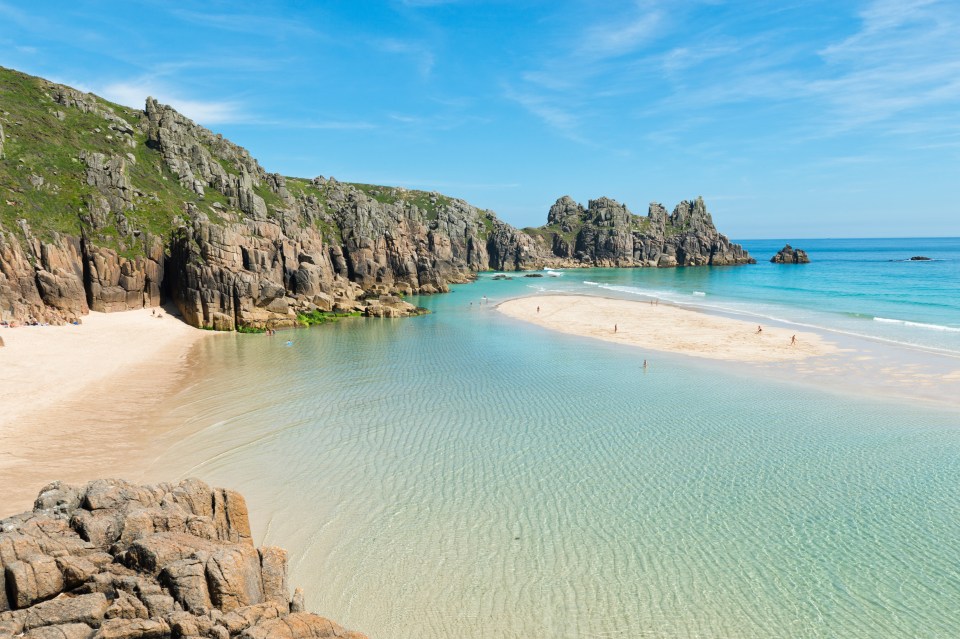 Pedn Vounder beach in Cornwall was voted the best in the UK by Big 7 Travel