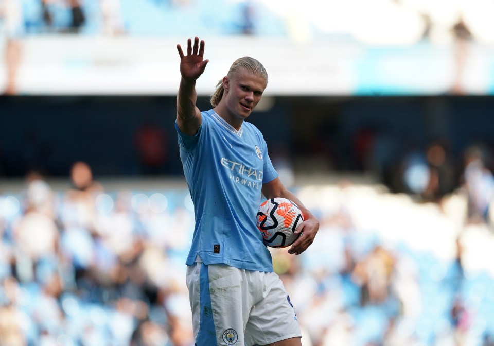 Erling Haaland scored a hat-trick for Manchester City against Fulham