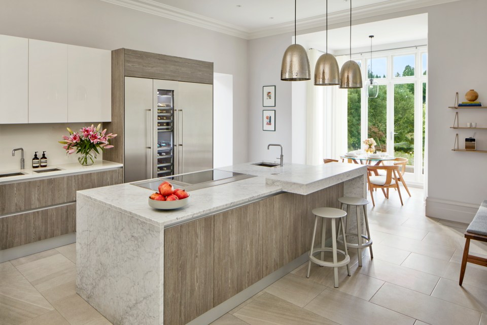 The mansion's stylish kitchen