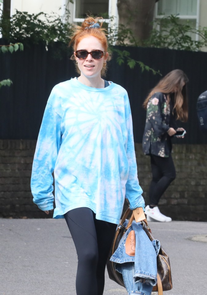 Presenter Angela Scanlon was a dream in tie-dye as she arrived in London