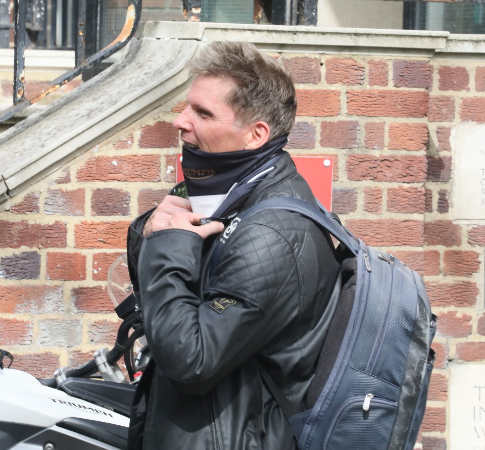 Nigel Harman kept things cool as he rocked up on his motorbike