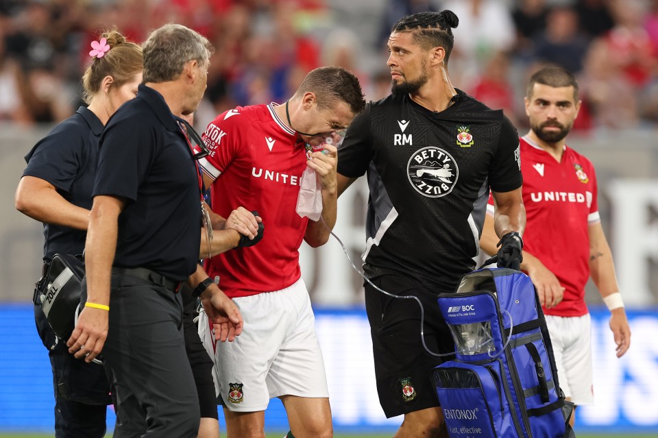 The forward required oxygen as he left the pitch