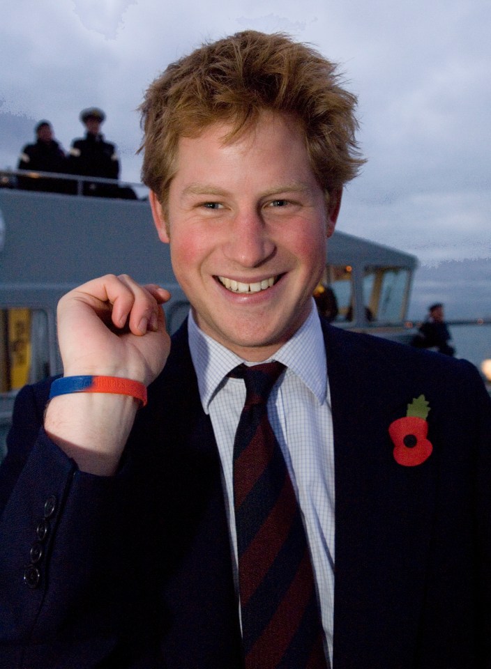 Prince Harry pictured wearing a Help for Heroes wristband