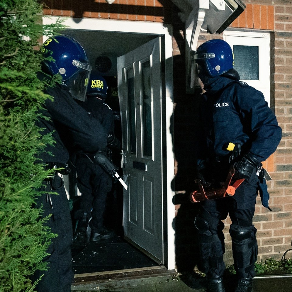 Cops raid a drug den in Eastbourne