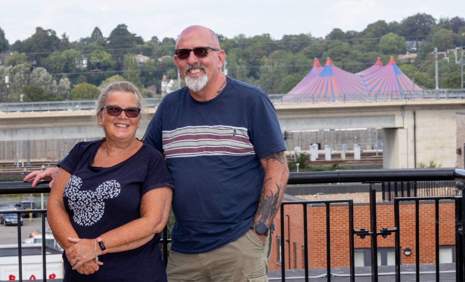 Steve and Mel Kemp live a stones throw from the Reading Festival site but will be enjoying the music from their balcony this year