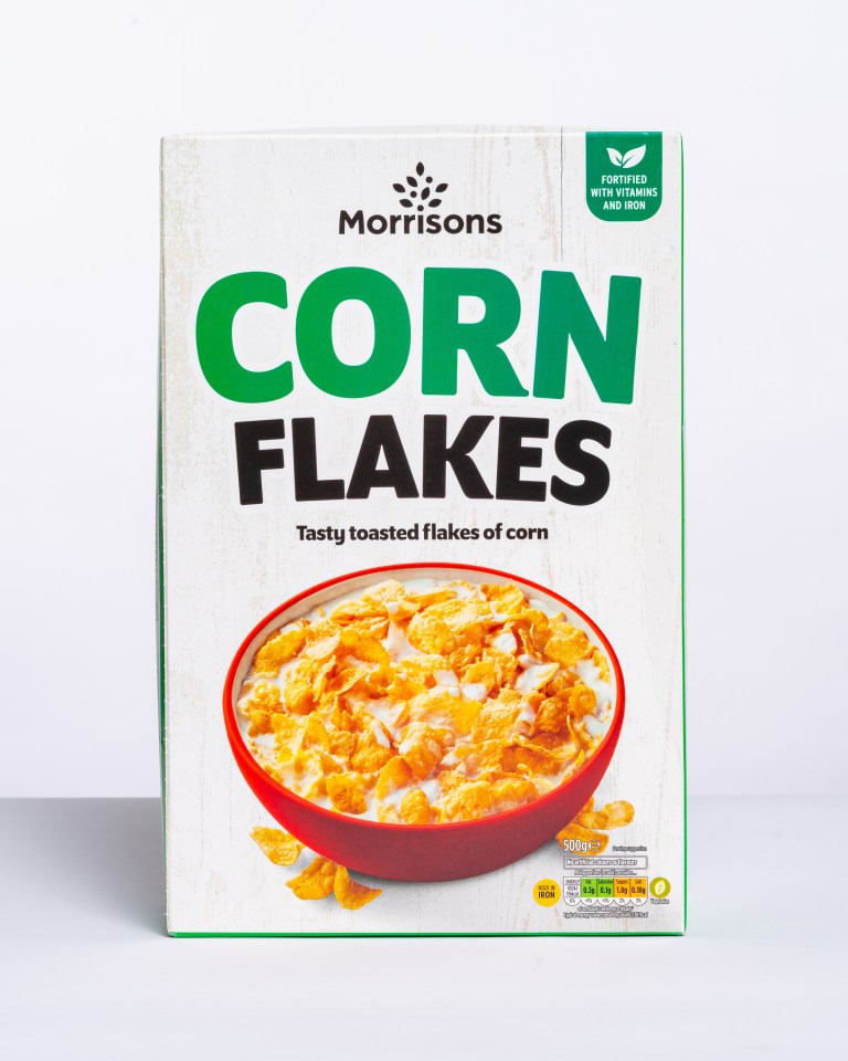 Morrisons’ corn flakes are slightly more expensive and the flavour wasn’t great