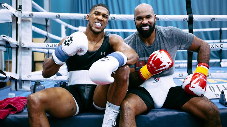 Anthony Joshua with former sparring partner Gerald Washington