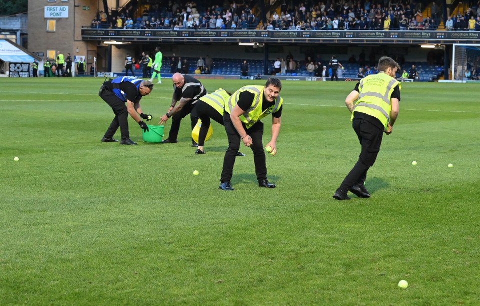 Staff moved quickly to get the game back underway