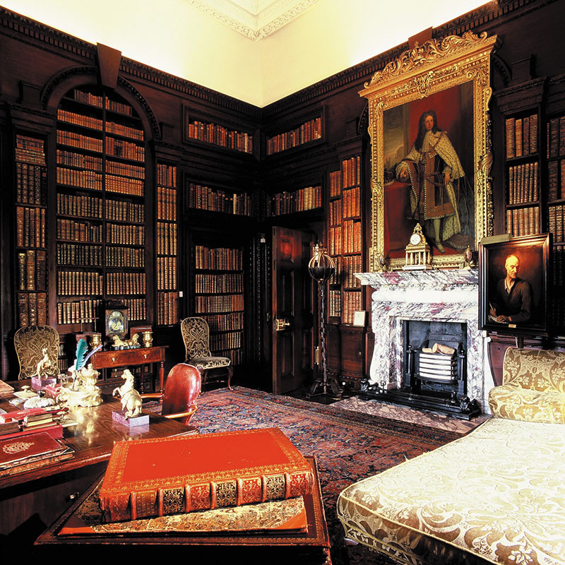 The impressive library at Houghton Hall, which was once Sir Robert Walpole's private study