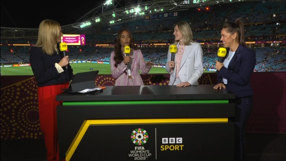 Scott was alongside Ellen White, Fara Williams and Gabby Logan