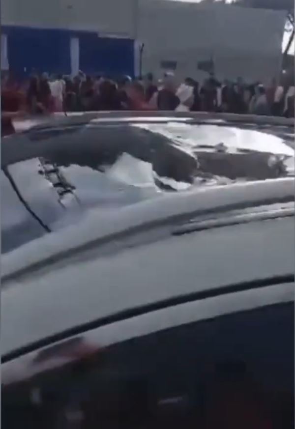 Fans climbed on car roofs and bonnets