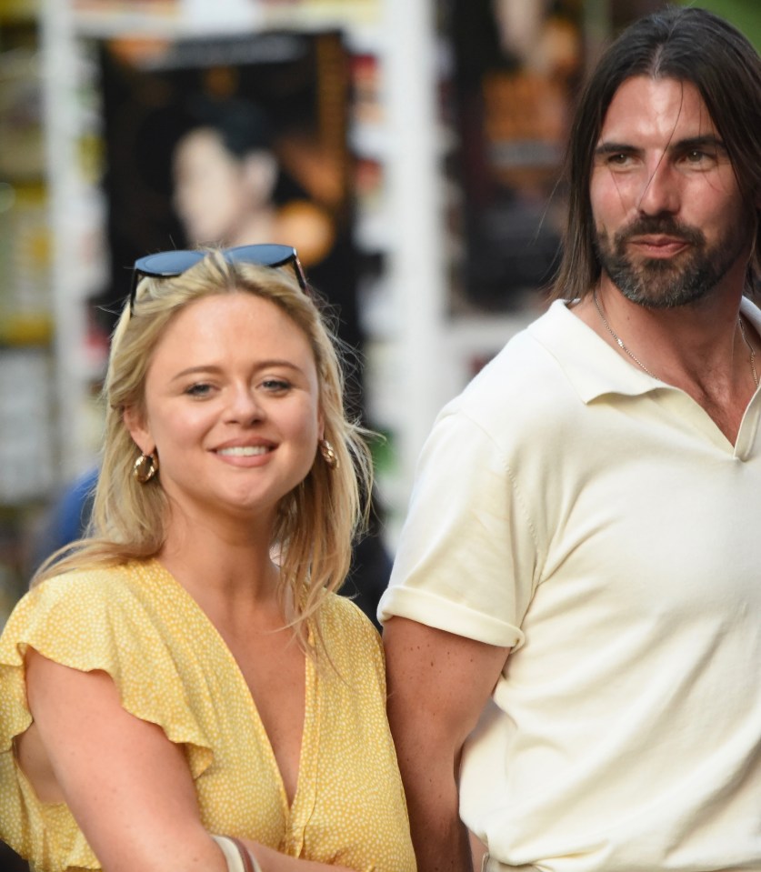 Emily Atack bags her own Oppenheimer as she walks hand in hand with NUCLEAR SCIENTIST Dr Alistair Garner in Chinatown after a cosy drinks date. The TV presenter was sat outside Cafe Boheme in Soho as she knocked back a cocktail while Alastair had a beer. ..Alistair describes himself on his Linkedin as a Materials scientist and electron microscopist specialising in nuclear and aerospace applications..*STRICTLY NO SUBSCRIPTIONS AND NO SOCIAL SOCIAL MEDIA USE*