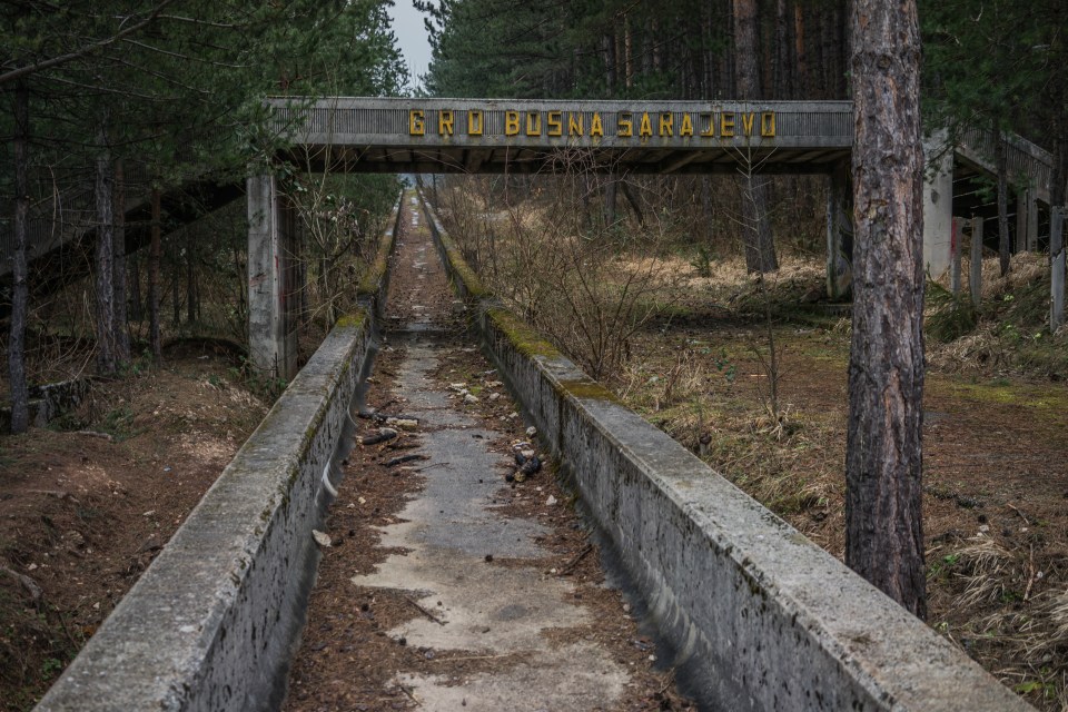 The eerie former track was used as a key war base in the Yugoslavia and Bosnian Wars