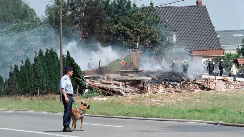 A 'zombie' MiG-23 flew for 600miles then crash landed in Belgium in 1989