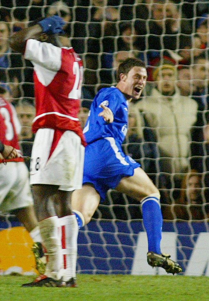 Wayne Bridge scored the winning goal to knock Arsenal's Invincibles out of the Champions League in 2004