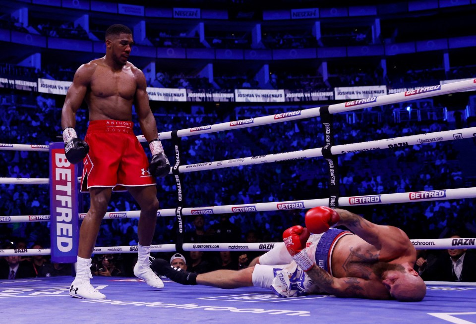 Anthony Joshua is in line for a showdown with Deontay Wilder after his KO of Robert Helenius