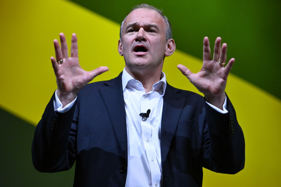 Lib Dem leader Sir Ed at the party conference in Bournemouth