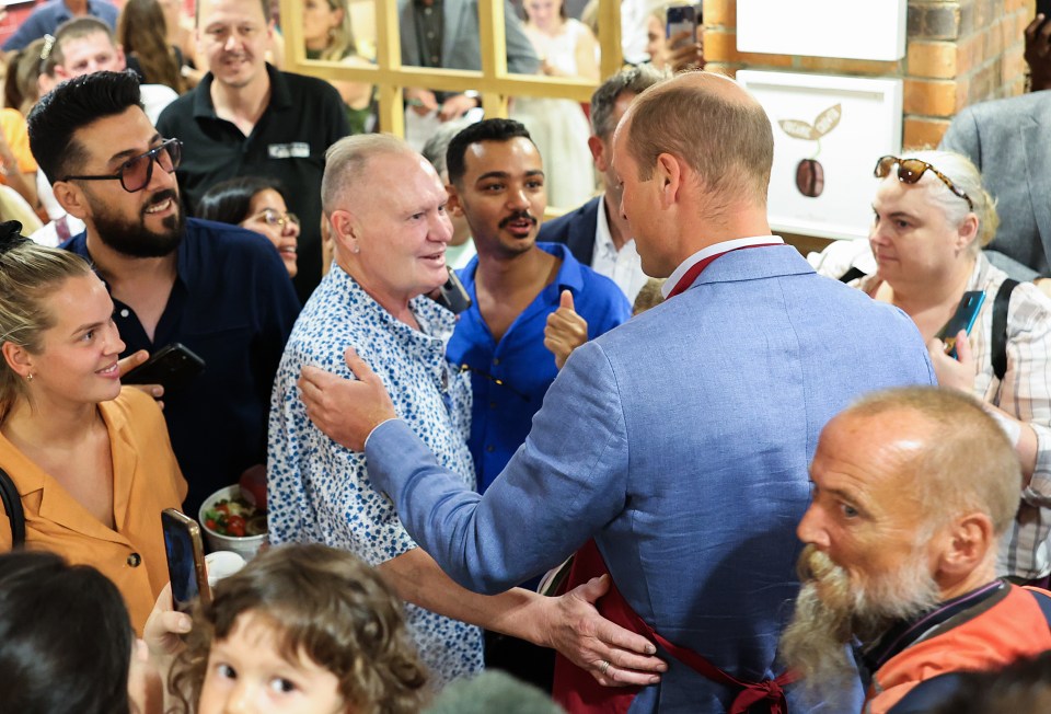 Prince William with Paul Gascoigne during a royal visit to Bournemouth