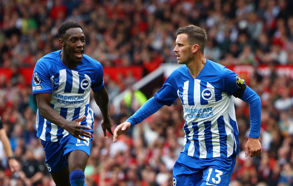 Danny Welbeck and Pascal Gross were both on the scoresheet at Old Trafford