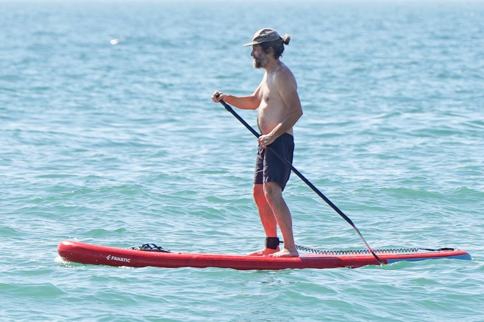 Sunseekers were out paddle-boarding in Brighton