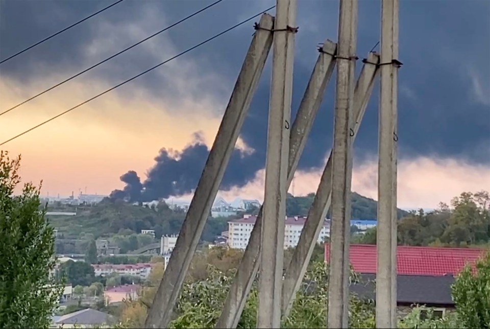 Thick black smoke was seen from miles away after the blast